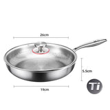 Non-stick frying pan surface close-up
