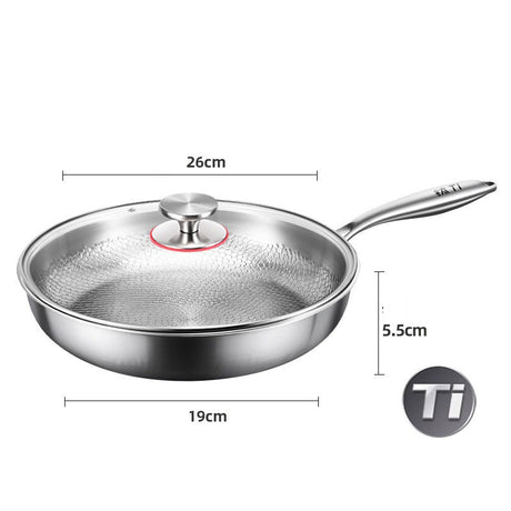 Non-stick frying pan surface close-up