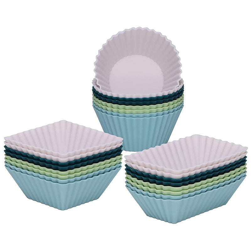 Silicone muffin and cupcake baking mould set