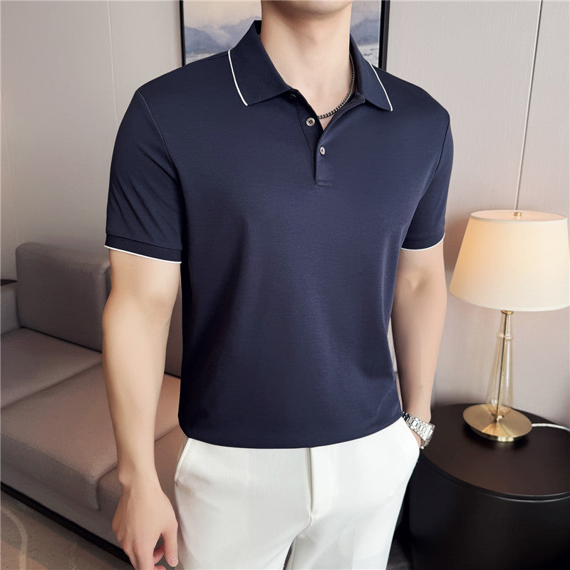 Polo shirt in champagne white