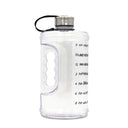 Person drinking from the 2.2L water bottle at the gym