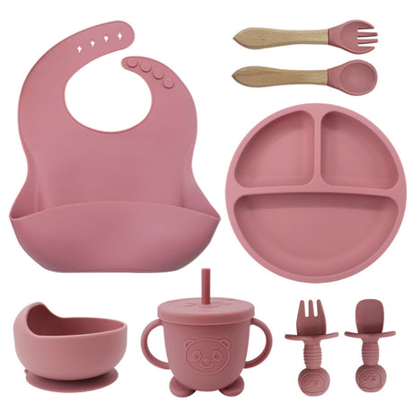 Baby feeding set in pink