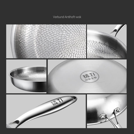 Titanium frying pan on an induction hob