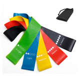 Resistance bands rolled in the bag