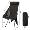 Folding camping chair with headrest