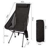 Folding camping chair with headrest