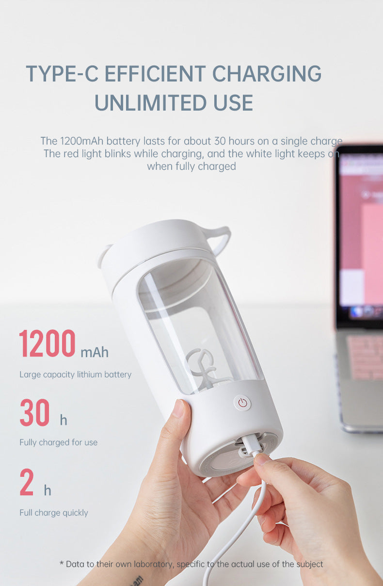 Blender bottle held in hand