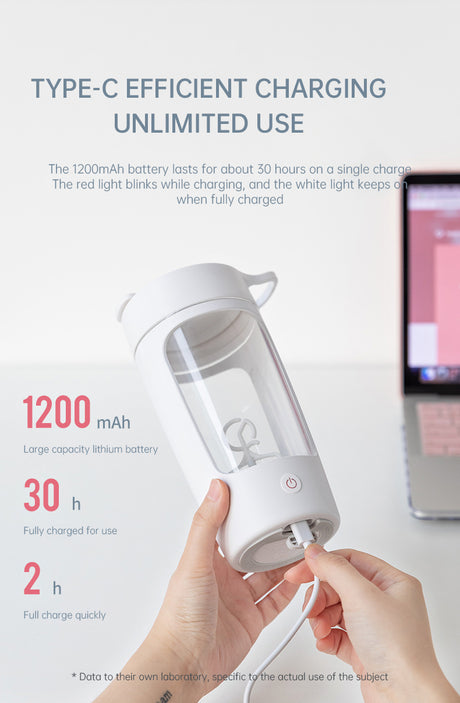 Blender bottle held in hand