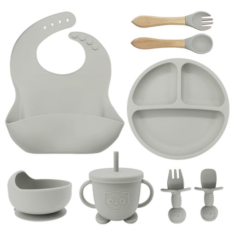 Baby silicone suction plate with divided sections