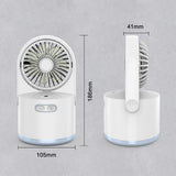Misting desk fan in black