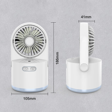 Misting desk fan in black