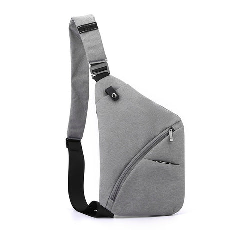 Crossbody bag compartments shown open