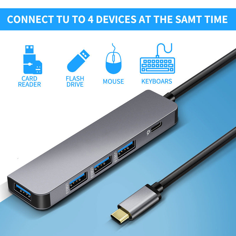 USB-C hub connected to a laptop