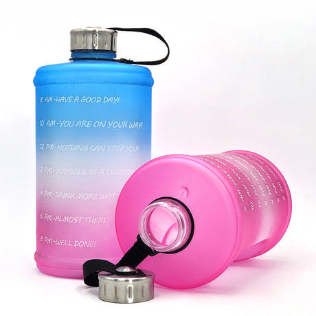 Water bottle in pink gradient