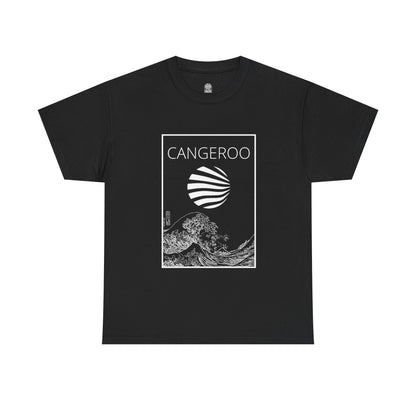 Cangeroo Graphic Unisex Heavy Cotton Tee - Vintage Wave Design
