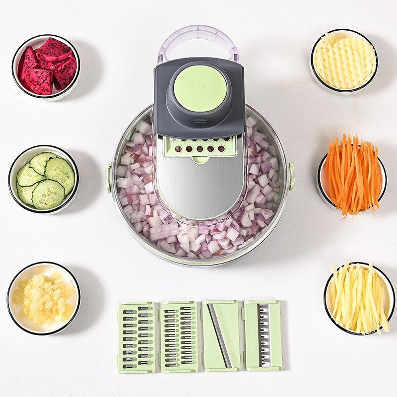 Vegetable chopper dicing an onion