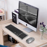 Keyboard and mouse set on a desk