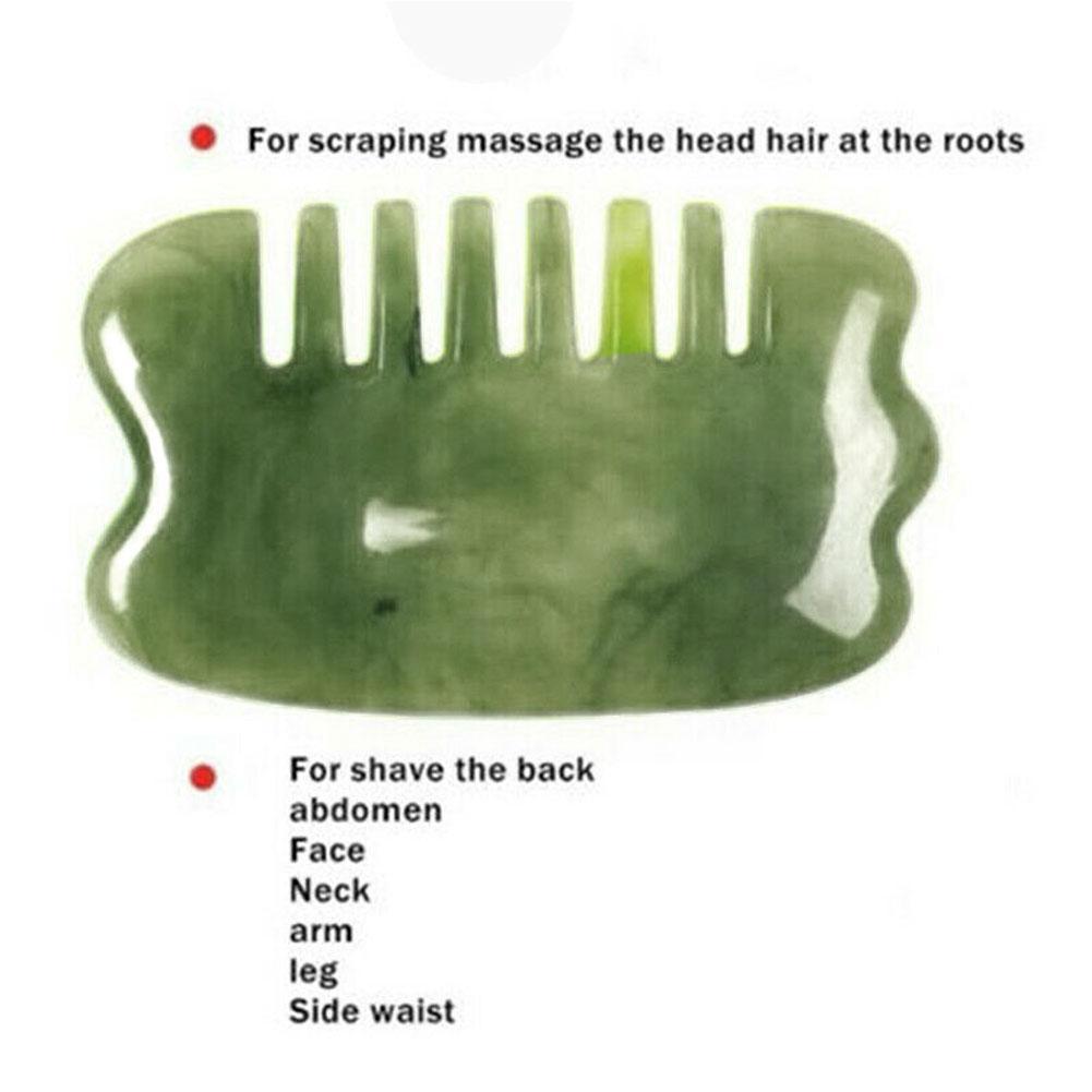 Gua sha tool sculpting the jawline