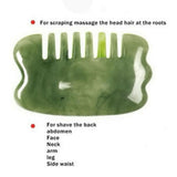 Gua sha tool sculpting the jawline