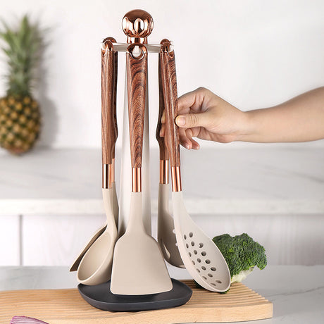 Silicone slotted spoon and ladle