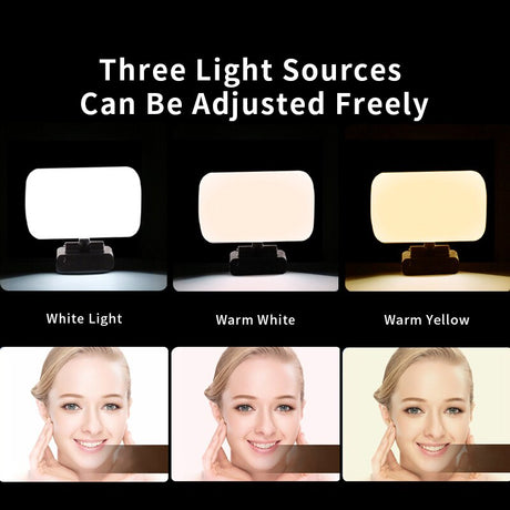 Video light clipped to a phone