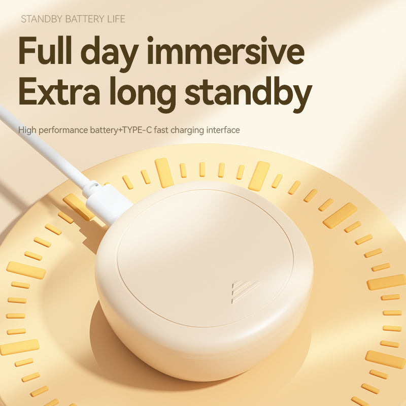 Wireless earbuds worn in the ear