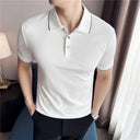 Polo shirt collar and placket detail