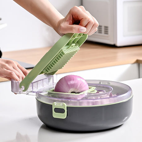 Vegetable chopper parts shown disassembled