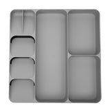 Grey kitchen drawer cutlery organiser