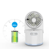 Misting desk fan in white