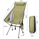 Camping chair set up outdoors