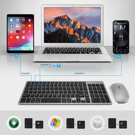 Wireless mouse alongside the keyboard