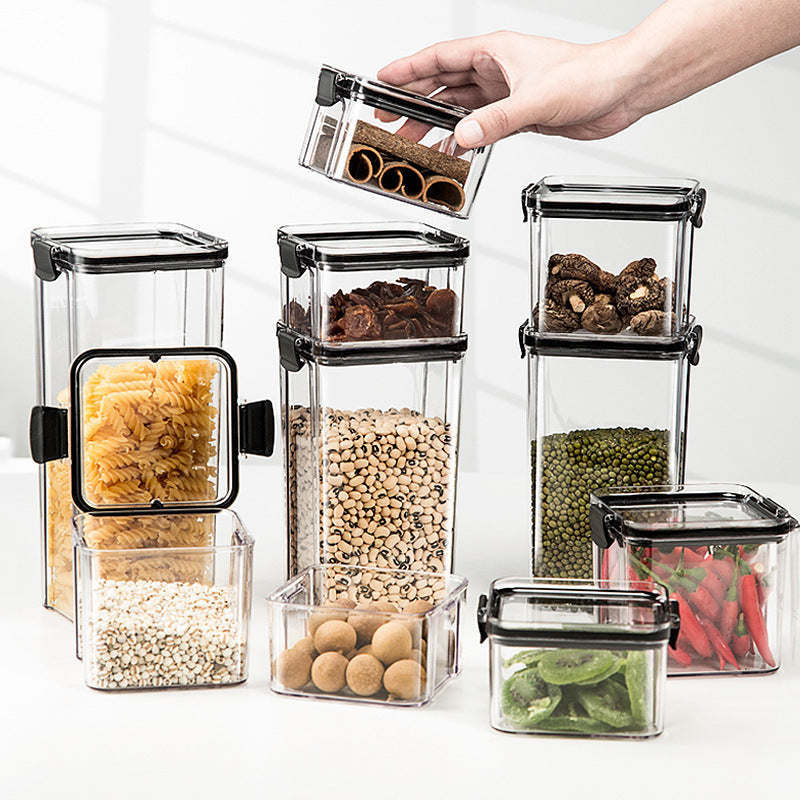 Airtight square pantry storage jars