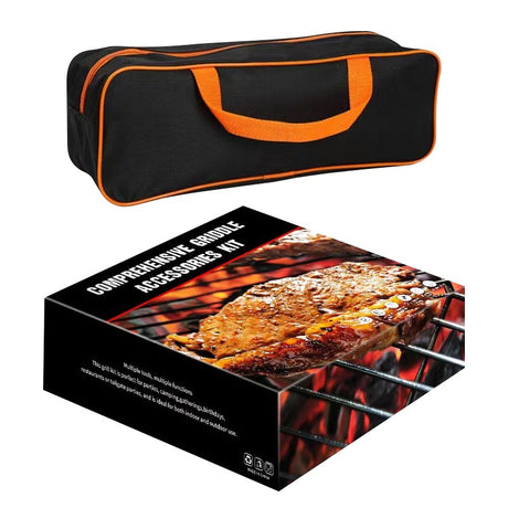 BBQ tool set laid out in its case