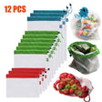 Reusable produce bags used for grocery shopping