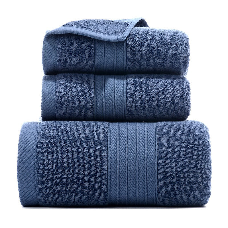 Three-piece cotton towel set folded