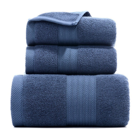 Three-piece cotton towel set folded