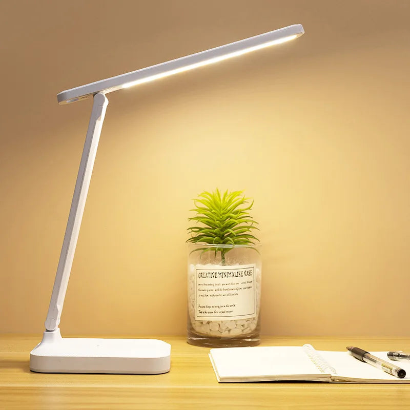 Touch dimmable LED desk and reading lamp with USB charging