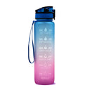 Tritan water bottle in yellow-blue gradient