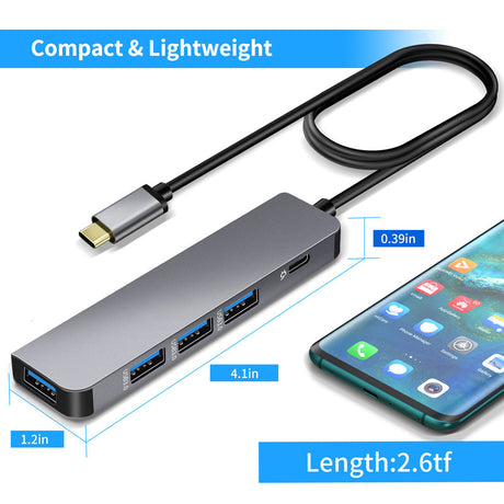 USB-C hub showing its four ports