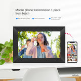 WiFi digital photo frame displaying a family photo