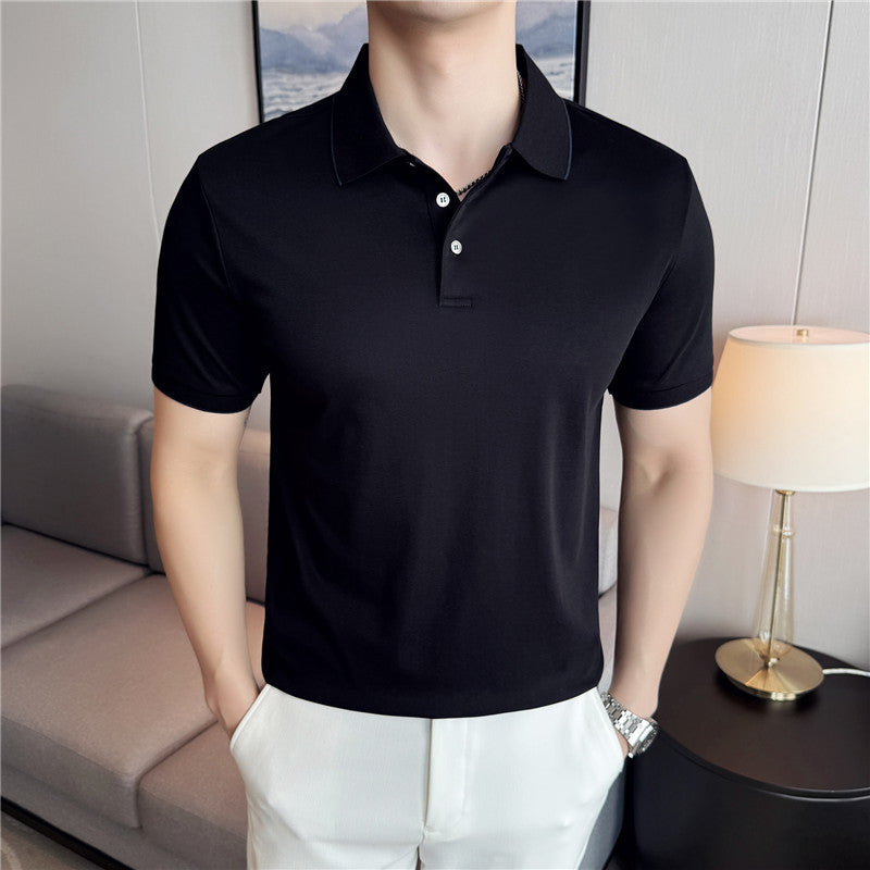 Polo shirt in deep black