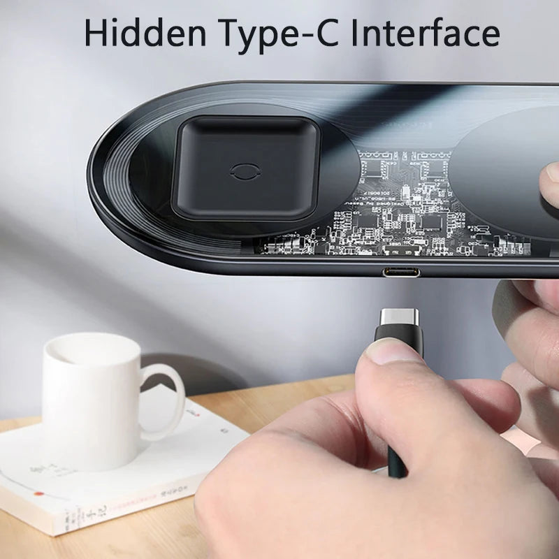 Wireless charging pad in black