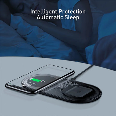 Clear wireless charging pad showing internal design