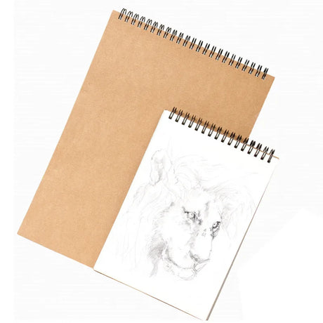Spiral coil binding of the sketchbook