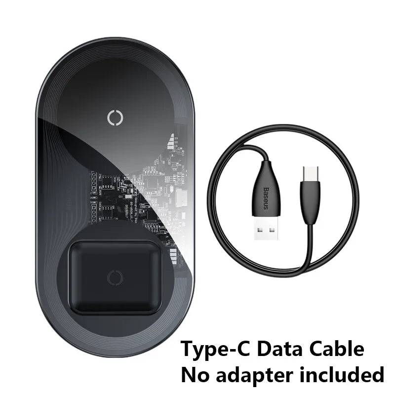 Wireless charging pad on a desk
