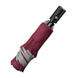 Inverted umbrella folding wet side inwards