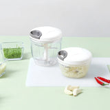 Pull-string manual food chopper