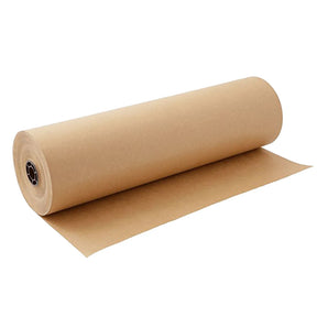 Brown kraft paper roll standing upright
