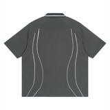 Mens Piping Detail Polo Shirt Short Sleeve Smart Casual S M L XL